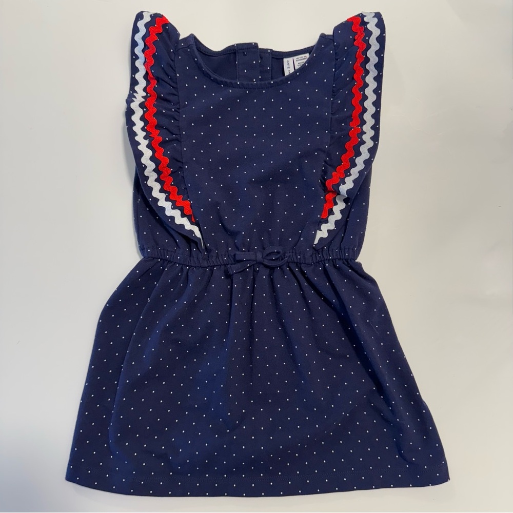 Janie and Jack Navy Polka Dot Dress - 18-24mo